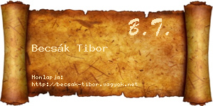 Becsák Tibor névjegykártya